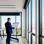 **

"A professional architect, fully clothed in a stylish yet modest business attire, reviewing blueprints in a brightly lit, modern co-working space in Lisbon, Portugal.  The setting includes plants and large windows overlooking the city. Safe for work, appropriate content, perfect anatomy, natural proportions, family-friendly, high-quality rendering, professional."

**