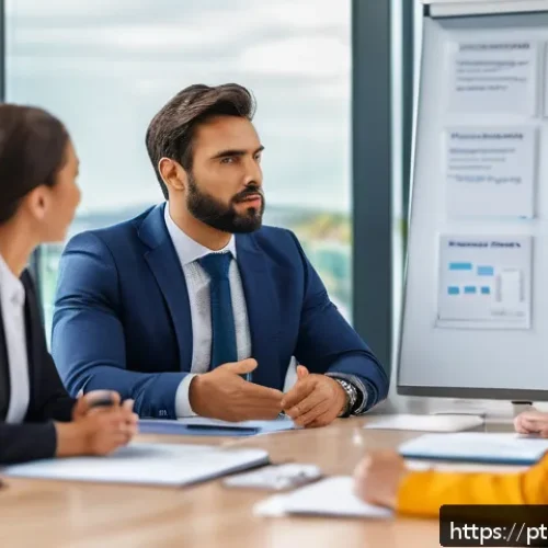 피드백 수용력 향상과 감정 지능의 관계 - A professional office scene featuring a diverse group of businesspeople engaged in a feedback sessio...